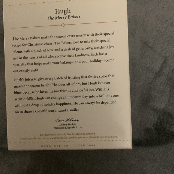 Hallmark Hugh the Merry baker’s ornament - Picture 2 of 2